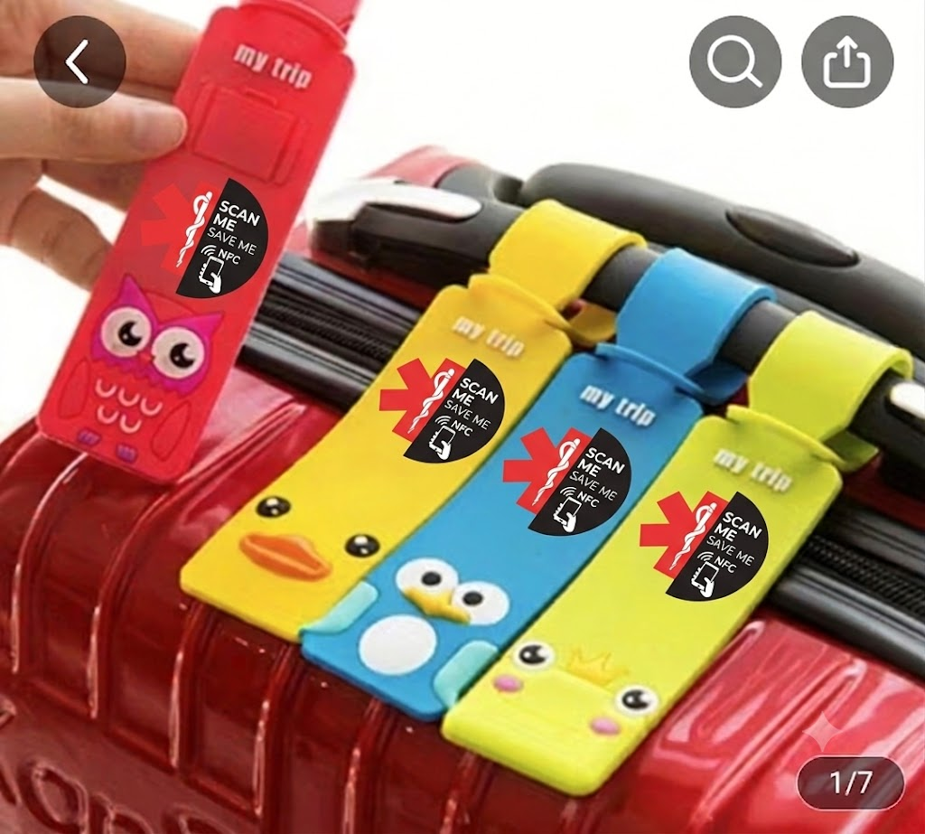 Scan Me Save Me luggage tag