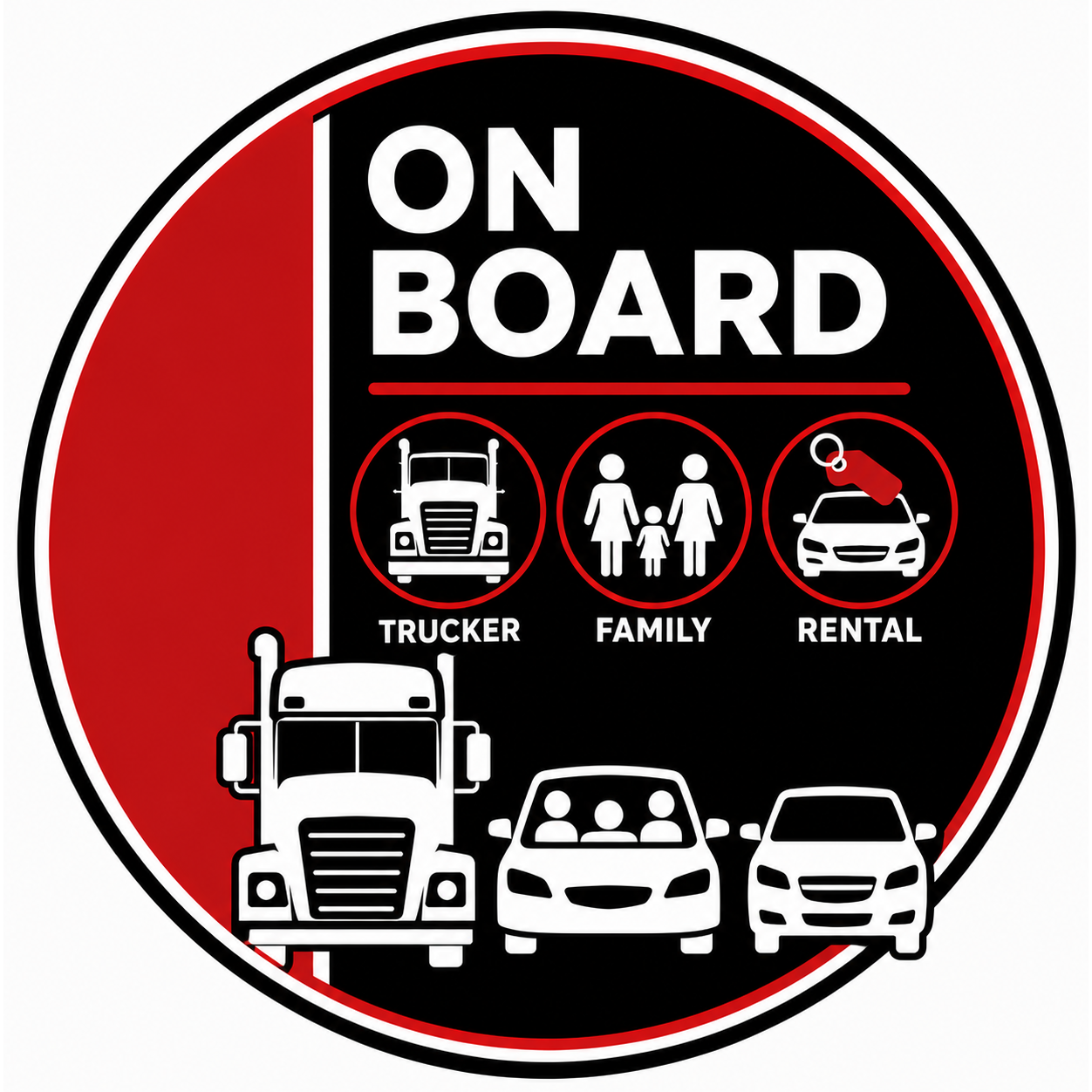 On Board — licence disc NFC for Trucker, Family and Rental